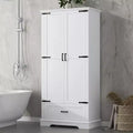 GDFStudio Chloe Modern Wood Freestanding Tall Bathroom Storage Cabinet with Double Doors and Drawer