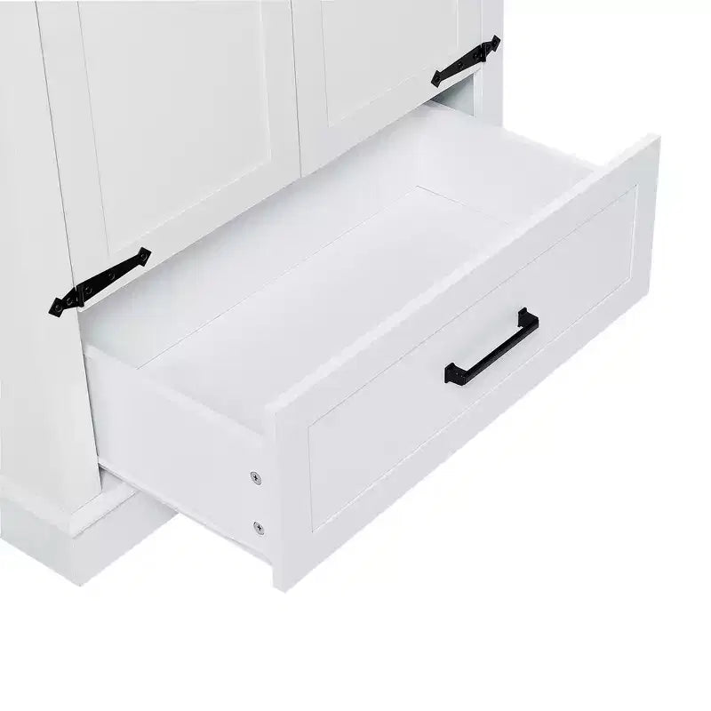 Freestanding Tall Bathroom Storage Cabinet with Double Doors and Drawer, MDF, 31"W x 16"D x 69"H