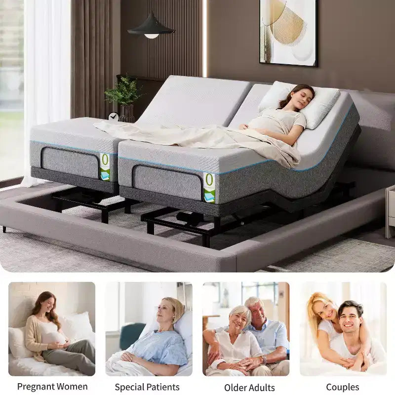 Adjustable Bed Frame with Wireless Remote, Separate Head/Foot Lift, Zero-Gravity, Anti-Snore, 3 Height Options, Twin