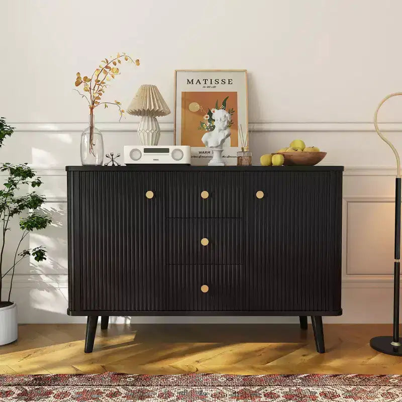 Coffee Table with Open Storage Shelf and Lower Shelf, MDF and Metal Frame, 47.2"W x 23.6"D x 17.7"H, Holds up to 110 lbs