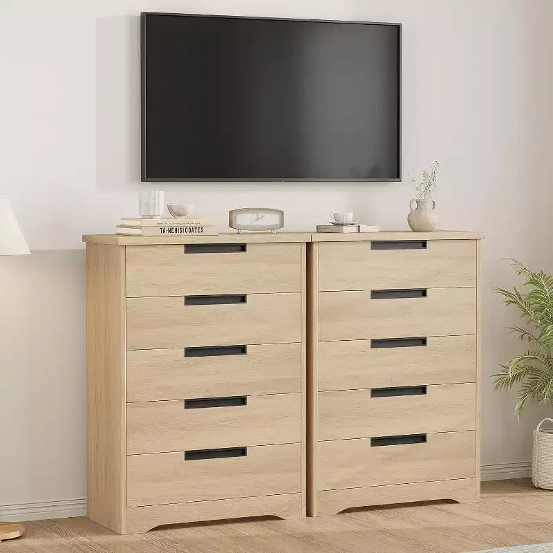 Nightstand with Charging Station, 2 Drawers and Open Shelf, 19.7"W x 15.7"D x 23.6"H, Holds up to 66 lbs