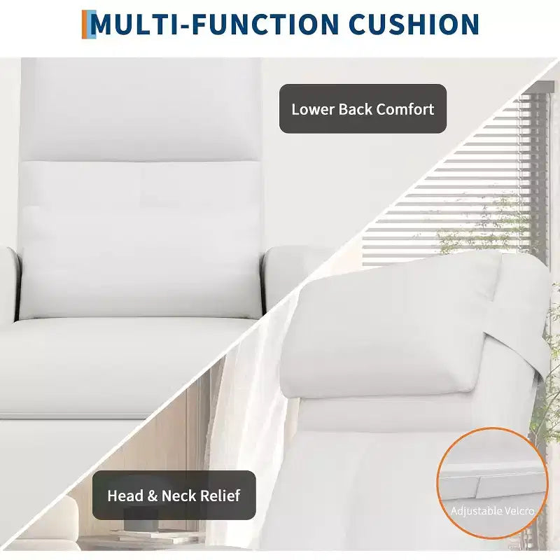 Recliner Chair with Massage, Heat and Lumbar Support, Faux Leather, 29.1"W x 26.4"D x 42.5"H, Holds up to 300 lbs