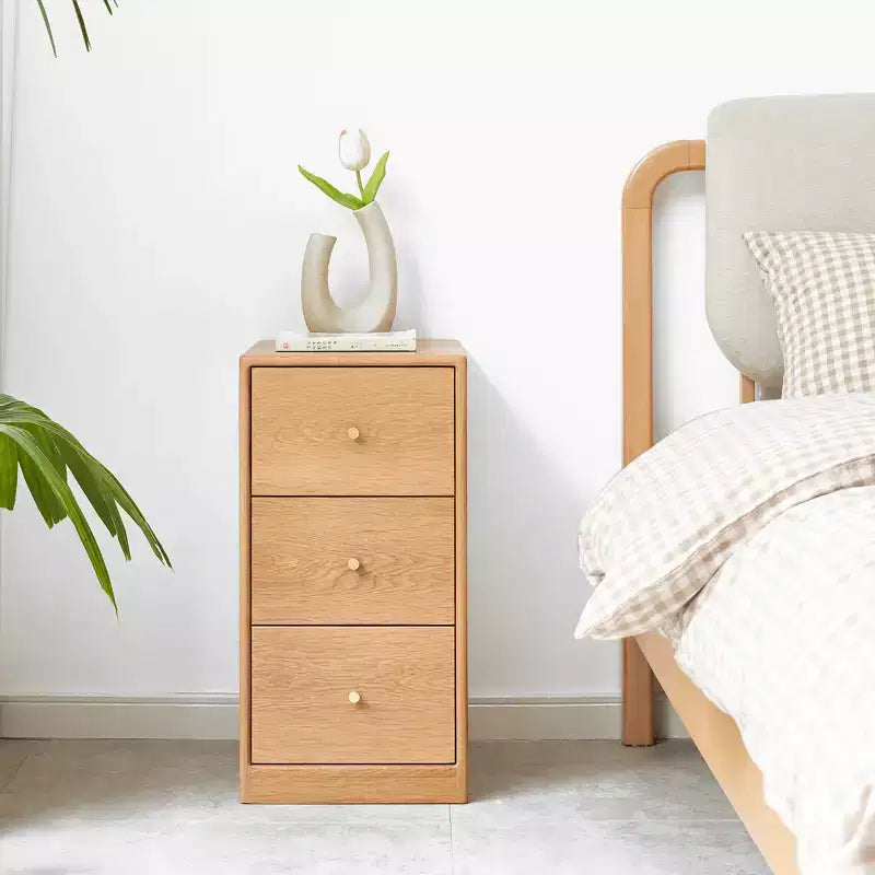 Small Dresser with 3 or 4 Drawers, Solid Wood Sliding Rail, Narrow Design for Bedroom or Hallway