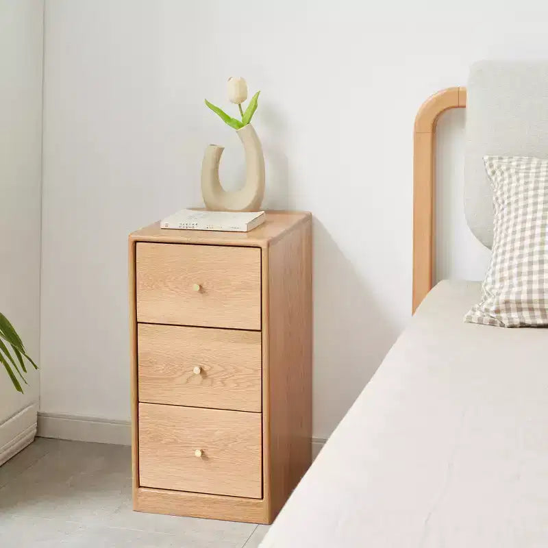 Small Dresser with 3 or 4 Drawers, Solid Wood Sliding Rail, Narrow Design for Bedroom or Hallway