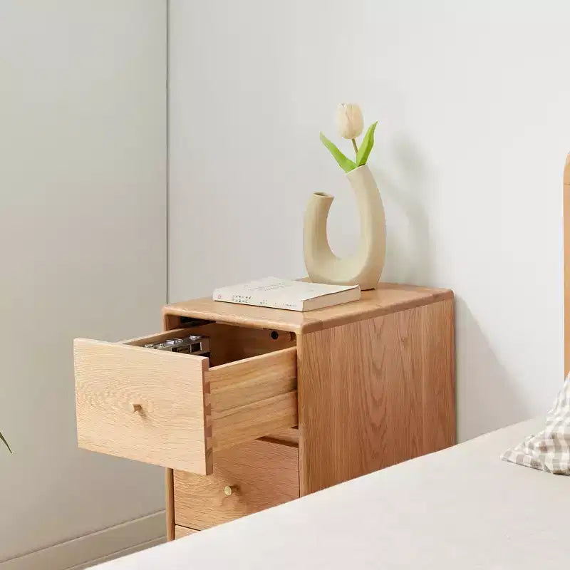 Small Dresser with 3 or 4 Drawers, Solid Wood Sliding Rail, Narrow Design for Bedroom or Hallway