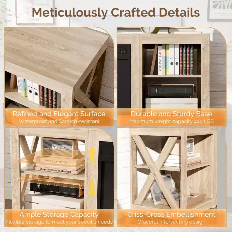 TV Stand with 18" Electric Fireplace for TVs up to 70", Farmhouse Style, 58.66"W x 15.75"D x 23.62"H