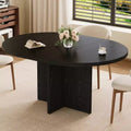 43.3''-59'' Extendable Dining Table for 4-8, Wood Kitchen Table with Hidden Storage & Cross Base, Modern Dinner Table for Kitchen Dining Room