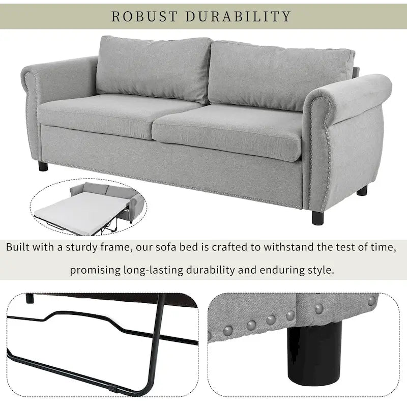 80.7 Pull-Out Sleeper Sofa Bed with Foam Mattress