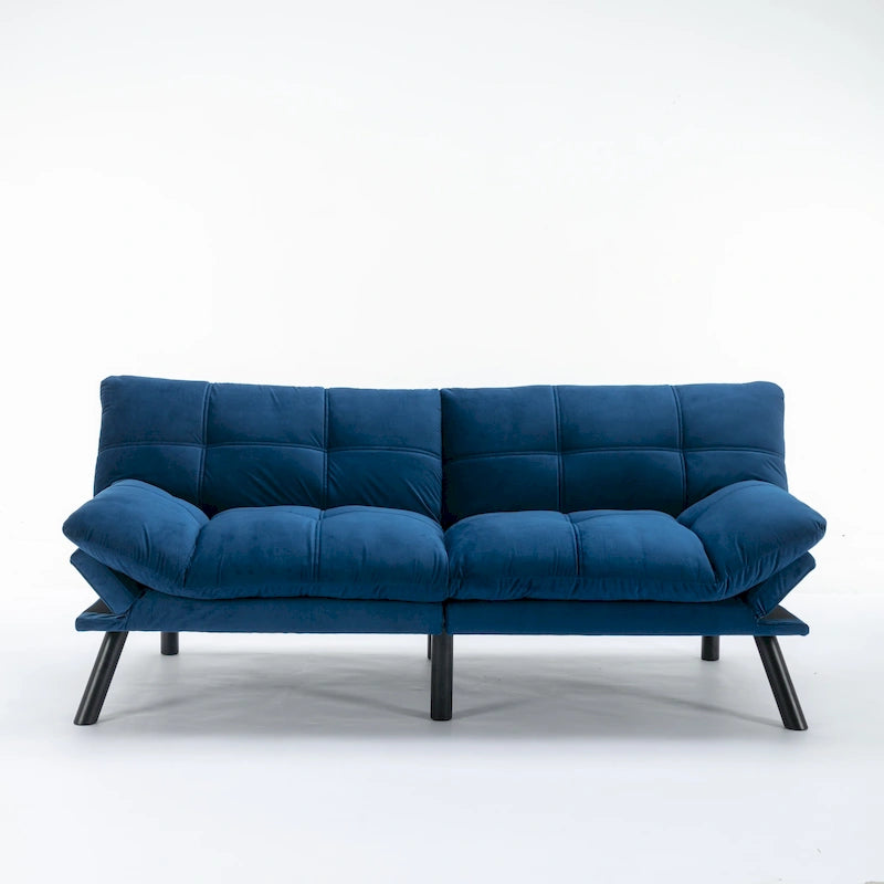 Divano letto pieghevole convertibile blu navy 70.87 con braccioli regolabili