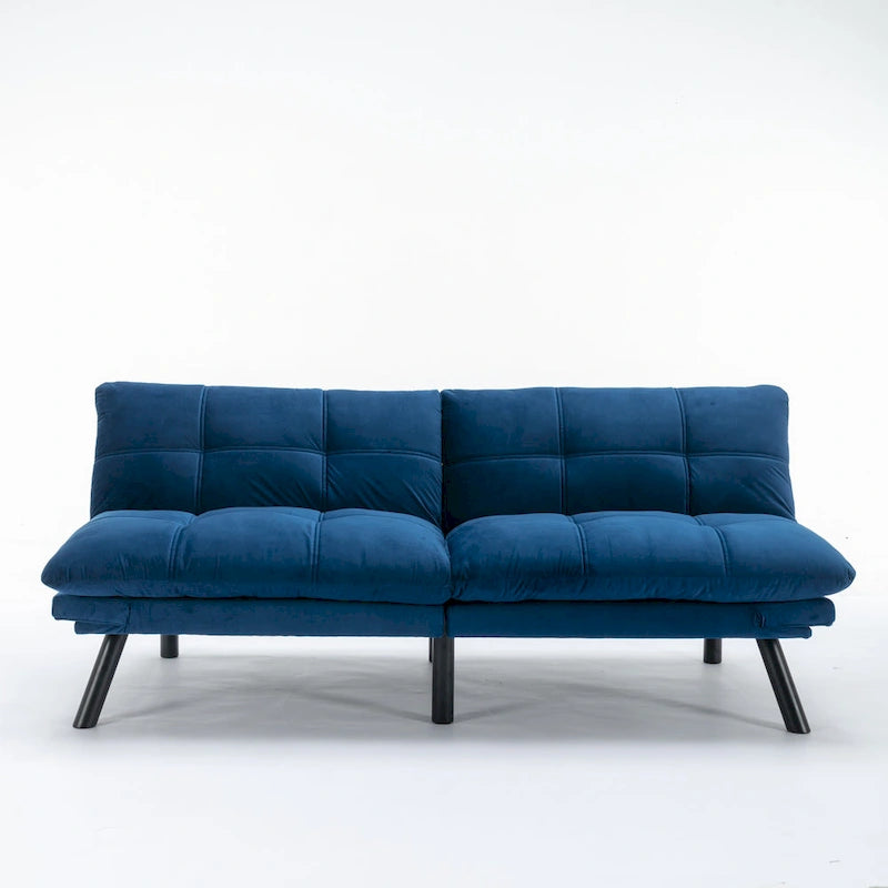 Divano letto pieghevole convertibile blu navy 70.87 con braccioli regolabili