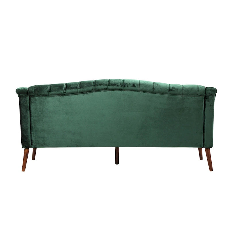 Modern 73.25 Button Tufted 3-Seater Sofa with Birch Legs