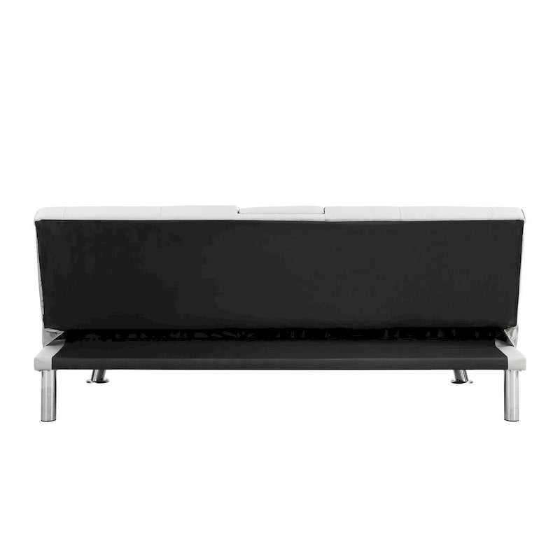 66.1 PVC Loveseat Sofa Bed with Wood Frame and Stainless Legs