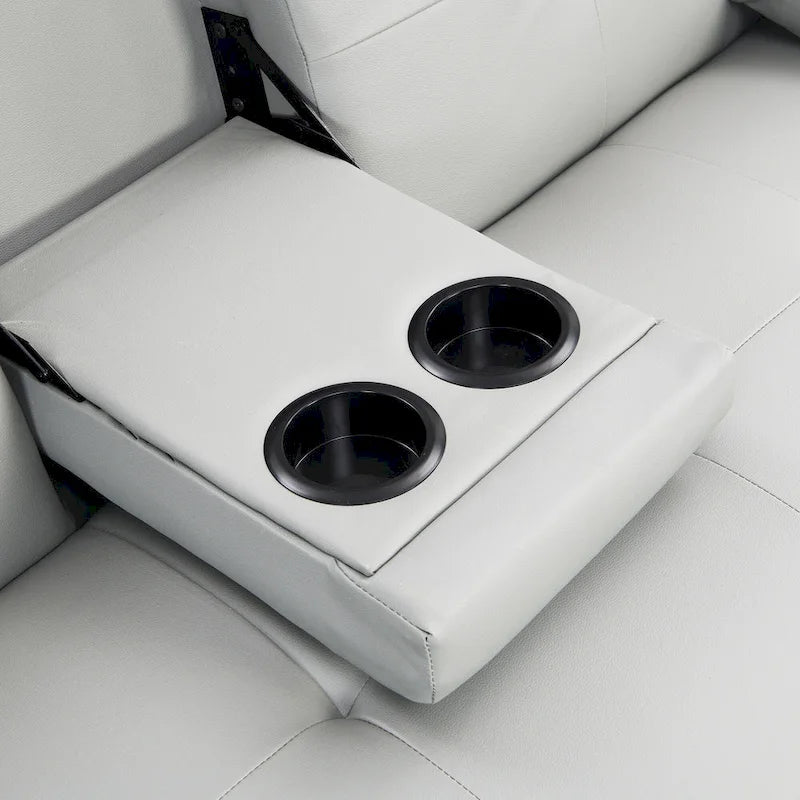 66.1 PVC Loveseat Sofa Bed with Wood Frame and Stainless Legs