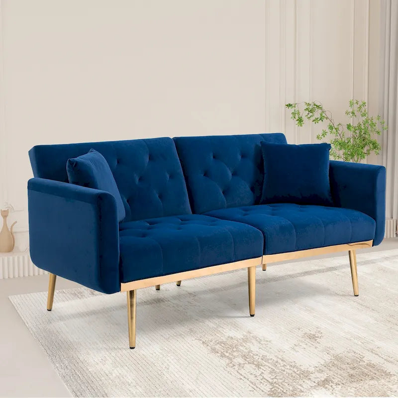 65.35 Samt-Futon-Schlafsofa mit verstellbarer Rückenlehne