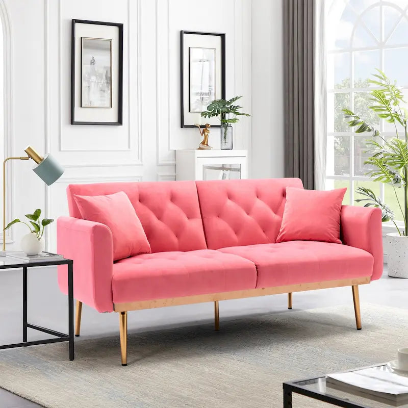 65.35 Samt-Futon-Schlafsofa mit verstellbarer Rückenlehne
