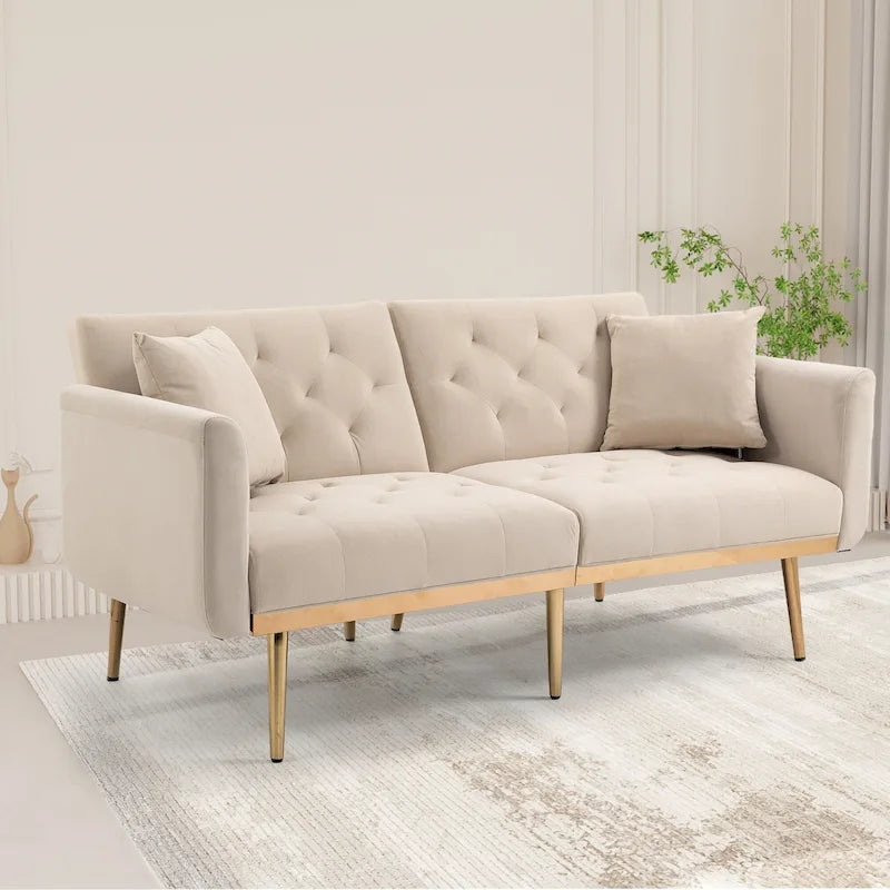 65.35 Samt-Futon-Schlafsofa mit verstellbarer Rückenlehne