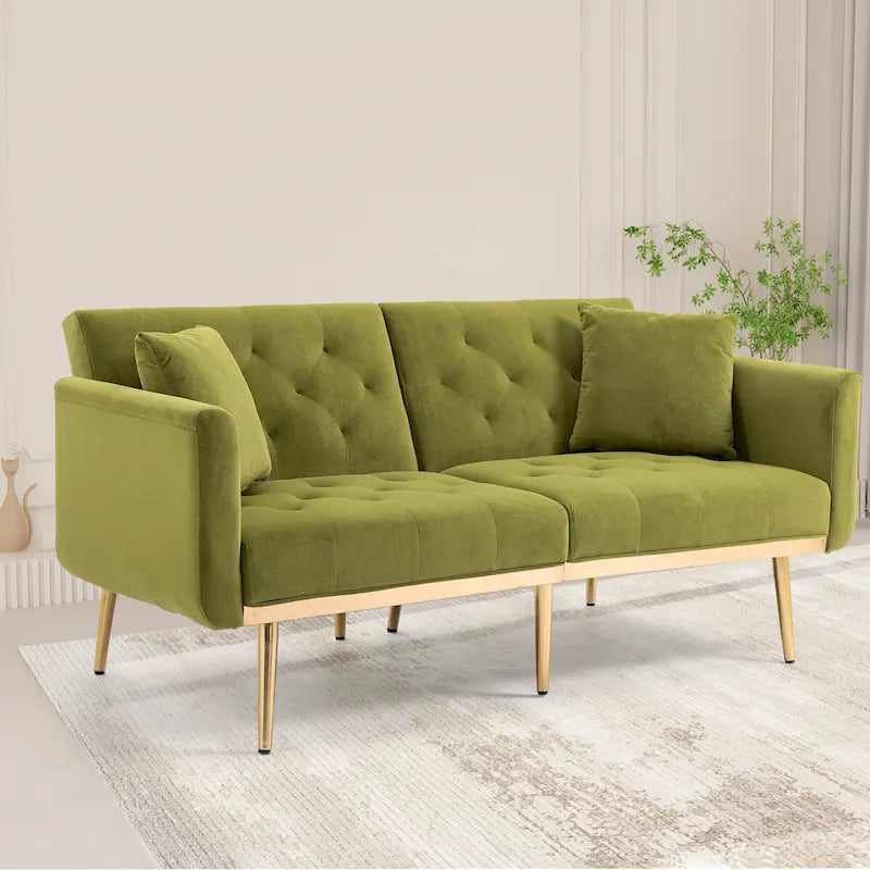 65.35 Samt-Futon-Schlafsofa mit verstellbarer Rückenlehne