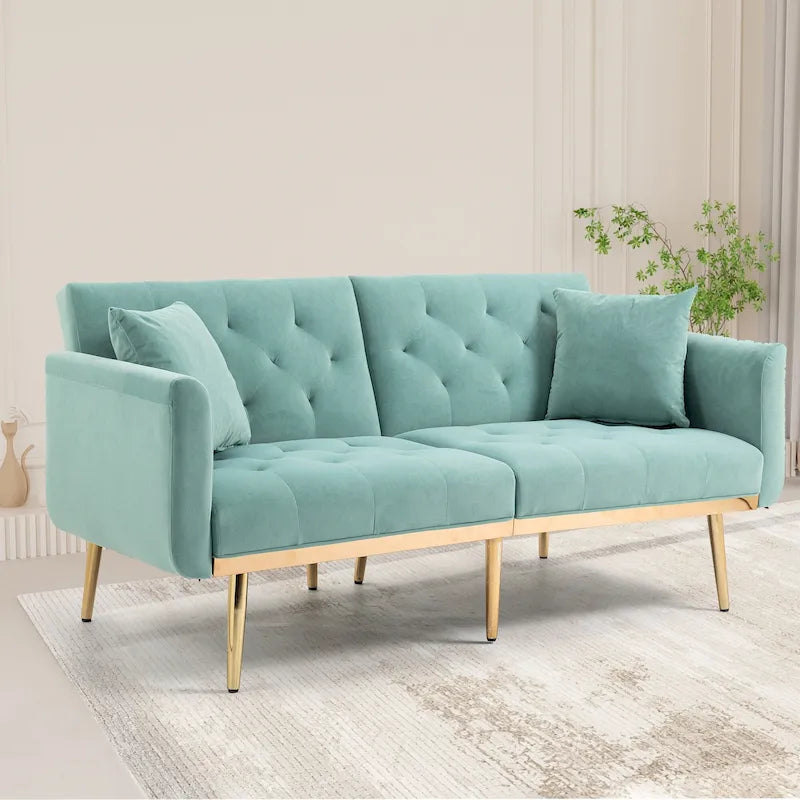 65.35 Samt-Futon-Schlafsofa mit verstellbarer Rückenlehne