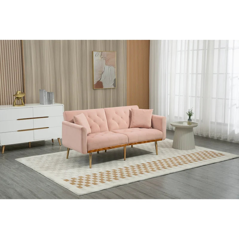 65.35 Samt-Futon-Schlafsofa mit verstellbarer Rückenlehne