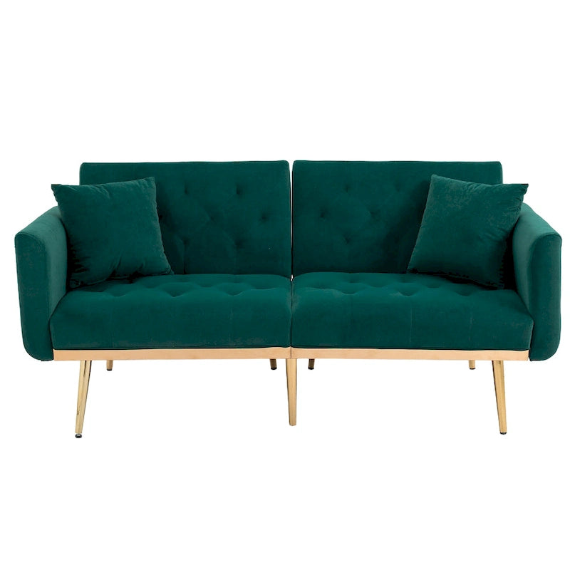 65.35 Divano Letto Futon in Velluto con Schienale Regolabile