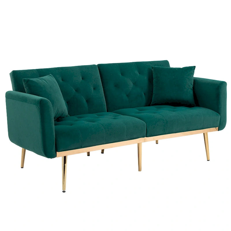 65.35 Divano Letto Futon in Velluto con Schienale Regolabile