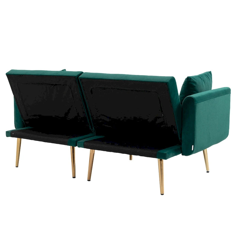 65.35 Divano Letto Futon in Velluto con Schienale Regolabile