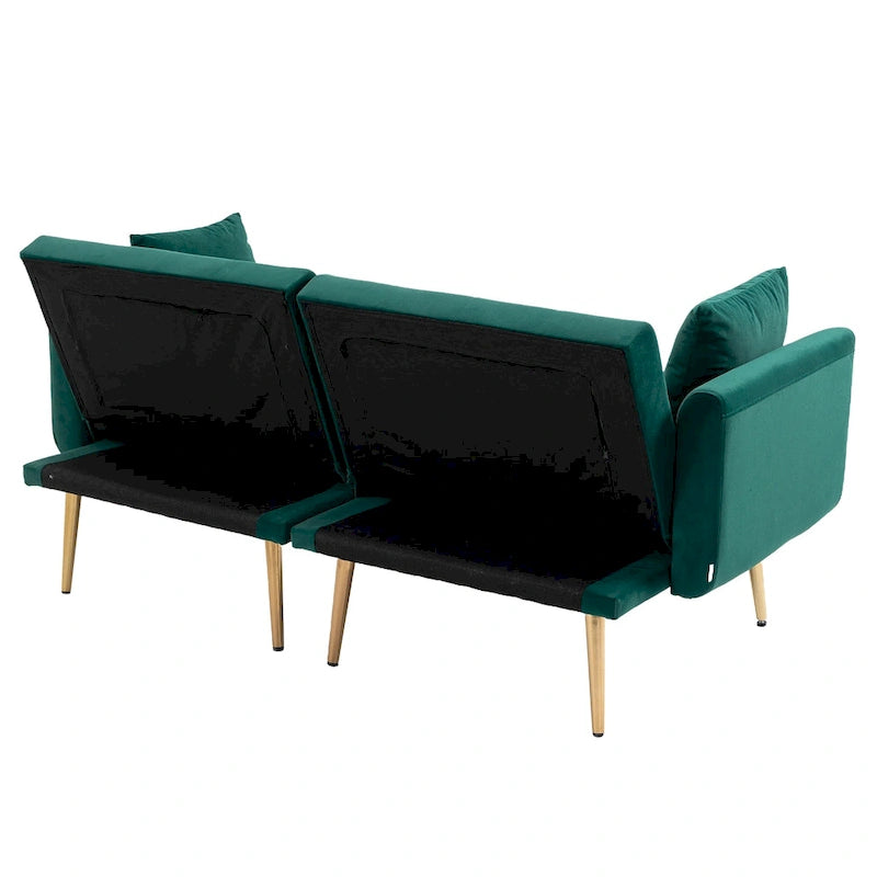 65.35 Divano Letto Futon in Velluto con Schienale Regolabile