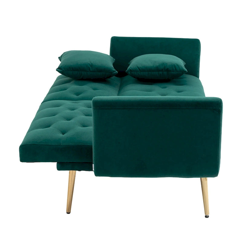 65.35 Divano Letto Futon in Velluto con Schienale Regolabile