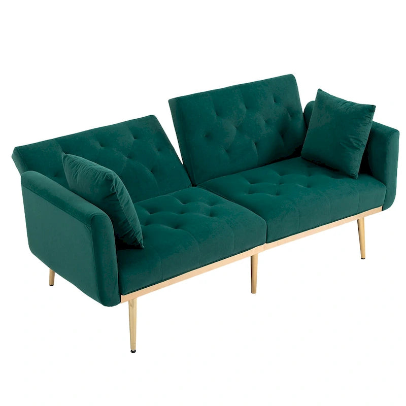 65.35 Divano Letto Futon in Velluto con Schienale Regolabile