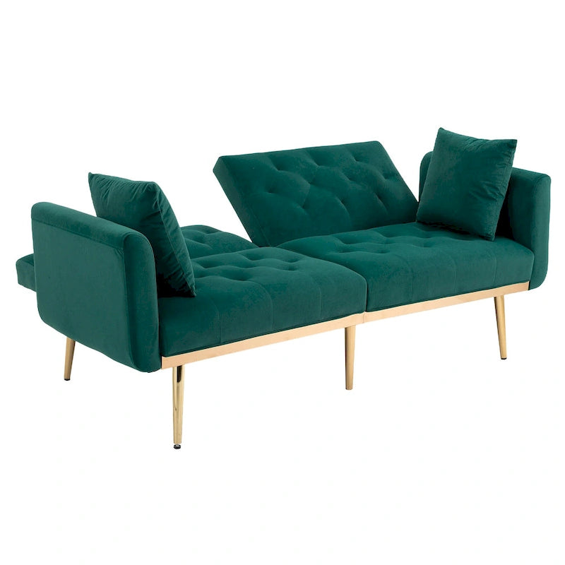 65.35 Divano Letto Futon in Velluto con Schienale Regolabile