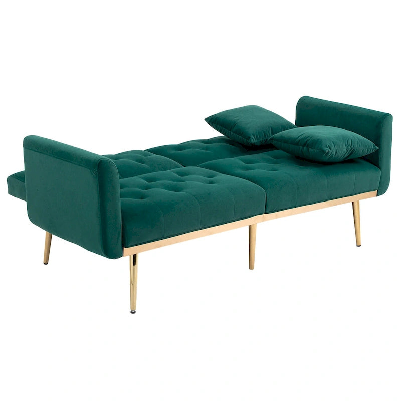 65.35 Divano Letto Futon in Velluto con Schienale Regolabile