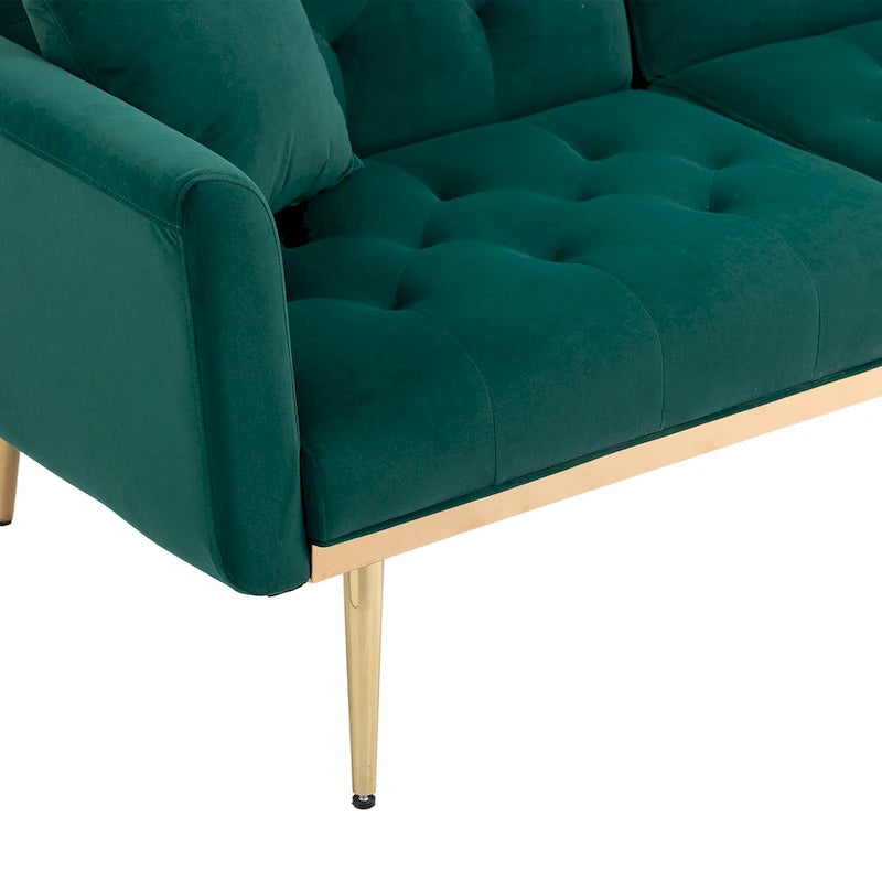 65.35 Divano Letto Futon in Velluto con Schienale Regolabile