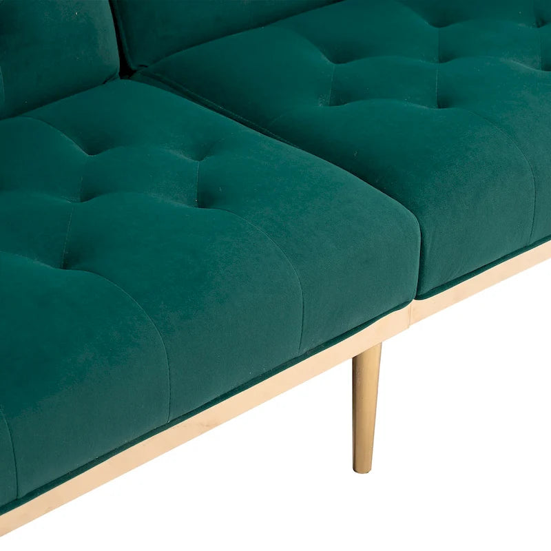65.35 Divano Letto Futon in Velluto con Schienale Regolabile