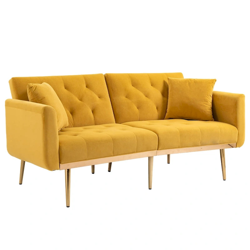 65.35 Divano Letto Futon in Velluto con Schienale Regolabile