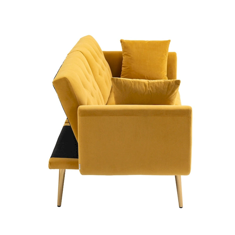 65.35 Divano Letto Futon in Velluto con Schienale Regolabile