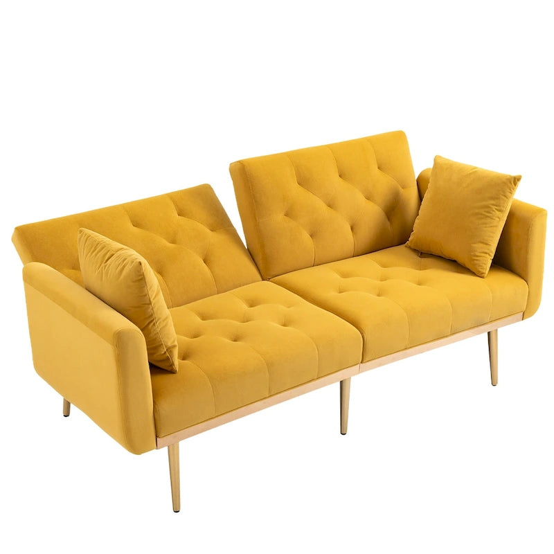 65.35 Divano Letto Futon in Velluto con Schienale Regolabile