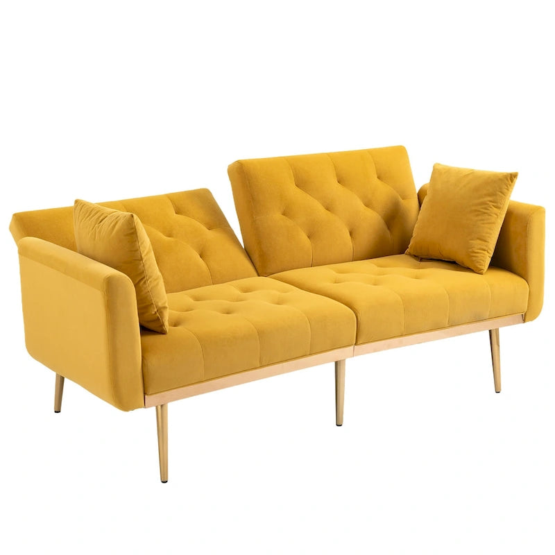 65.35 Divano Letto Futon in Velluto con Schienale Regolabile