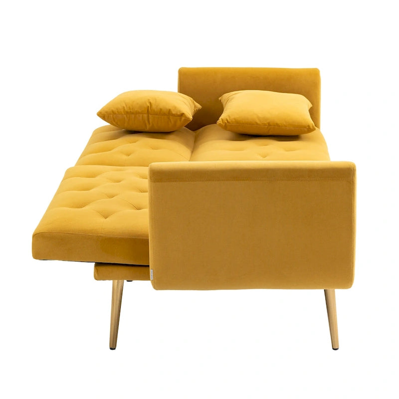65.35 Divano Letto Futon in Velluto con Schienale Regolabile