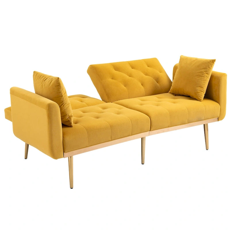 65.35 Divano Letto Futon in Velluto con Schienale Regolabile