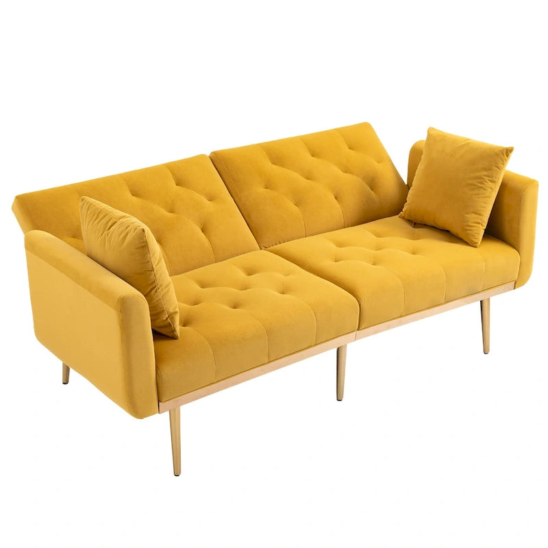 65.35 Divano Letto Futon in Velluto con Schienale Regolabile