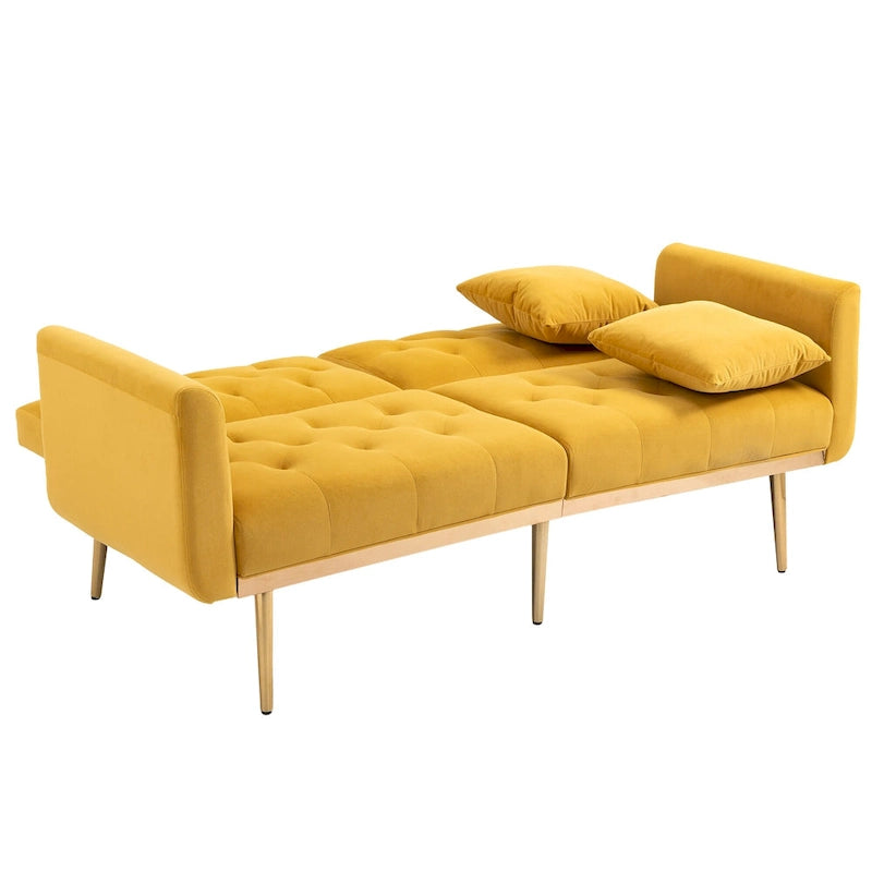 65.35 Divano Letto Futon in Velluto con Schienale Regolabile