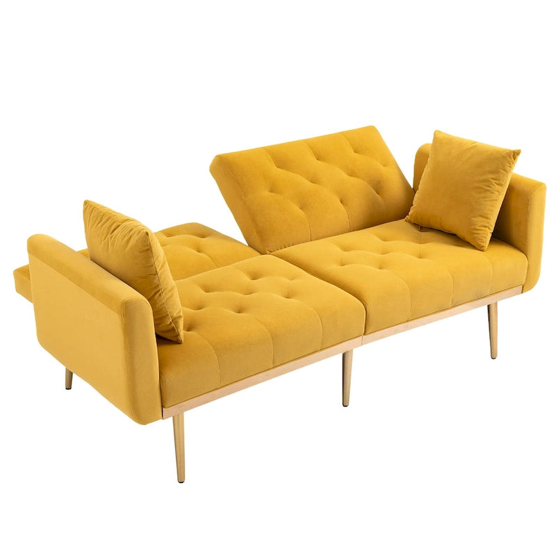 65.35 Divano Letto Futon in Velluto con Schienale Regolabile