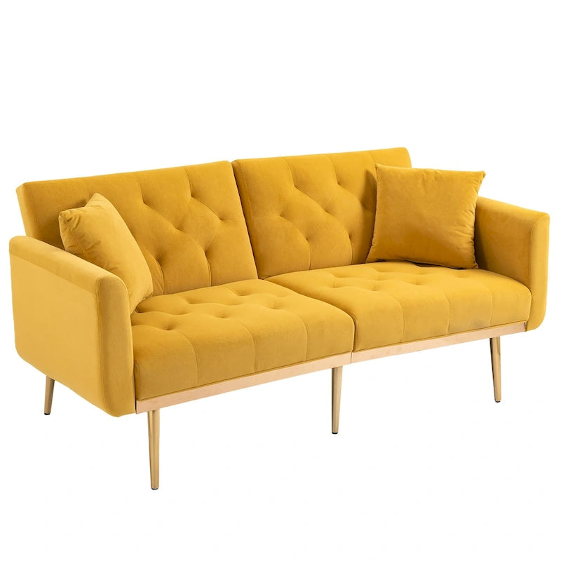 65.35 Divano Letto Futon in Velluto con Schienale Regolabile