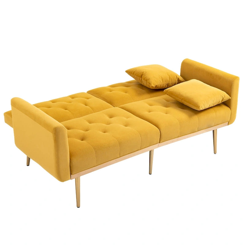 65.35 Divano Letto Futon in Velluto con Schienale Regolabile