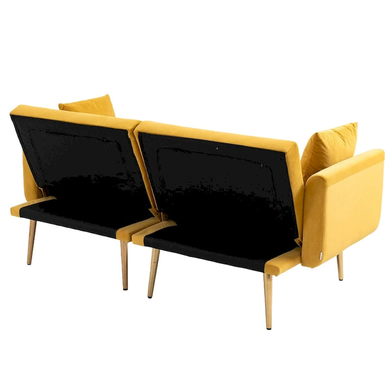 65.35 Divano Letto Futon in Velluto con Schienale Regolabile