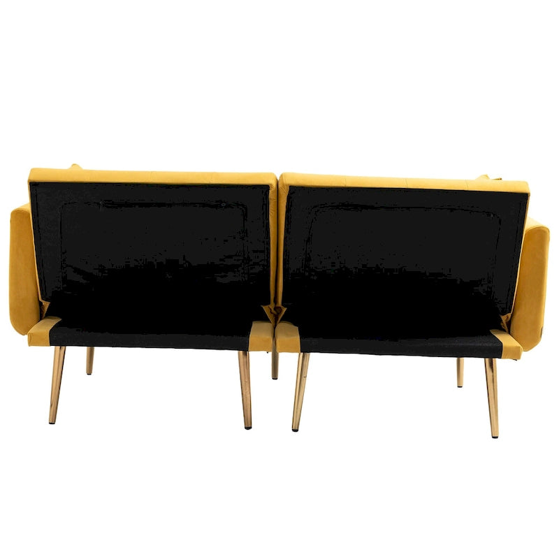 65.35 Divano Letto Futon in Velluto con Schienale Regolabile