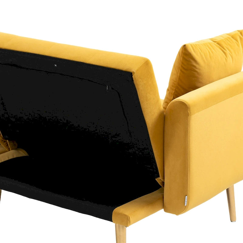 65.35 Divano Letto Futon in Velluto con Schienale Regolabile