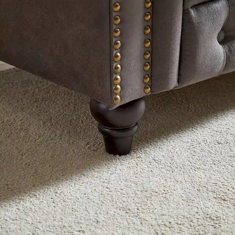 Divano a 3 posti Chesterfield 85.5 in tessuto tecnico con cuscini