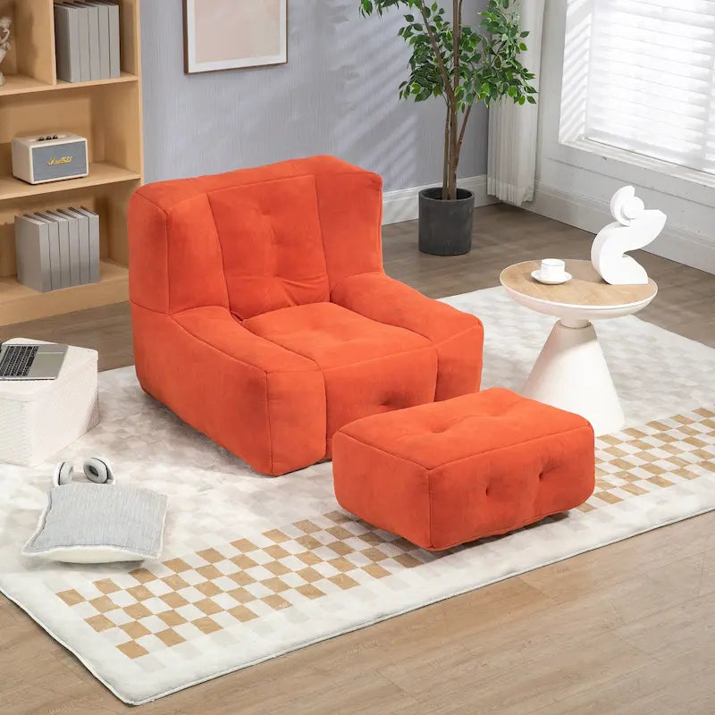 Poltrona pigra super morbida con memory foam e poggiapiedi