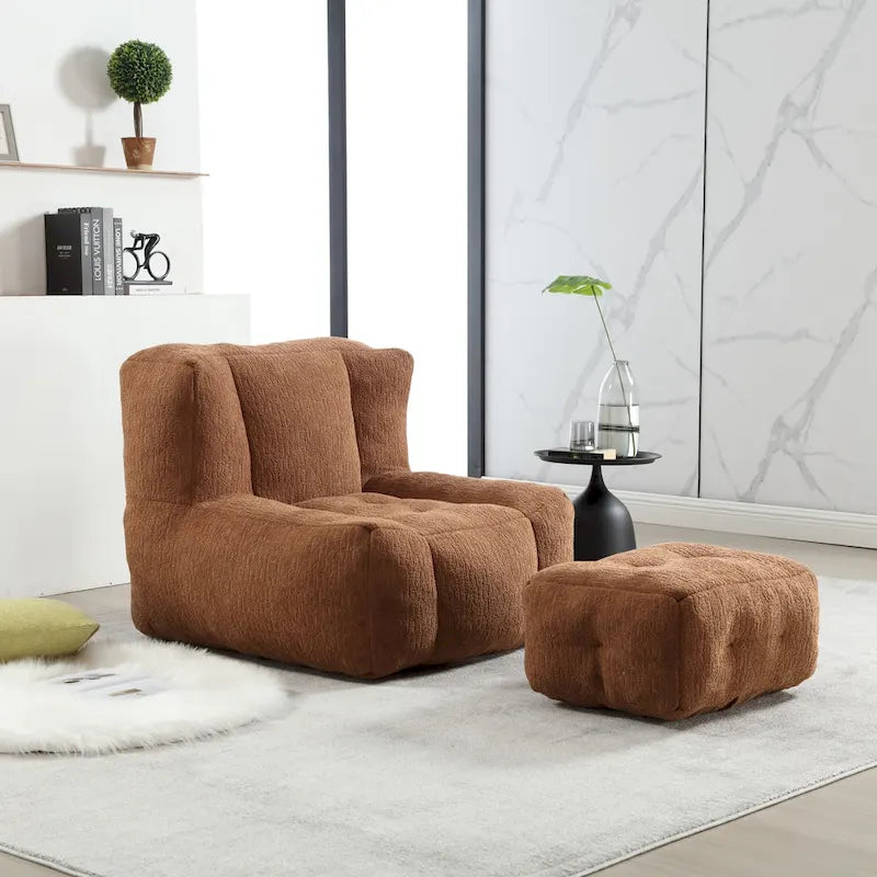 Poltrona pigra super morbida con memory foam e poggiapiedi